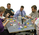 Office Workers Painting Pottery