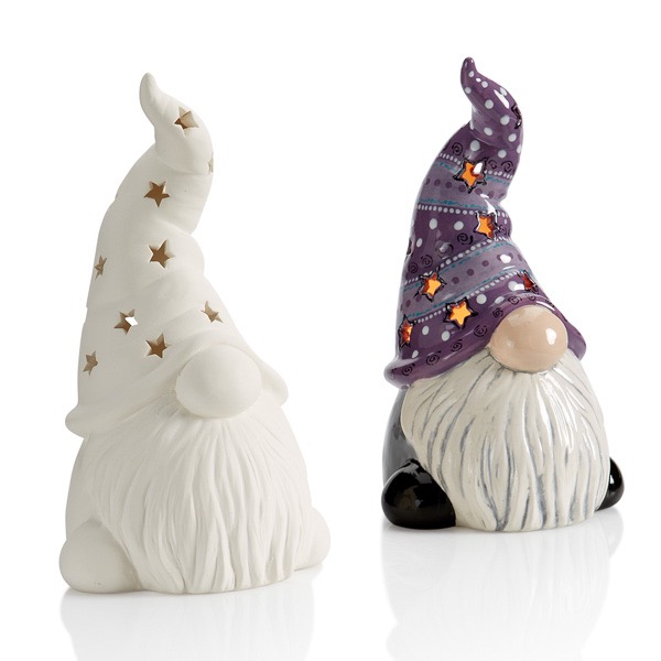 Ceramic Gnome Lantern to paint in your style in Erie PA Claytopia