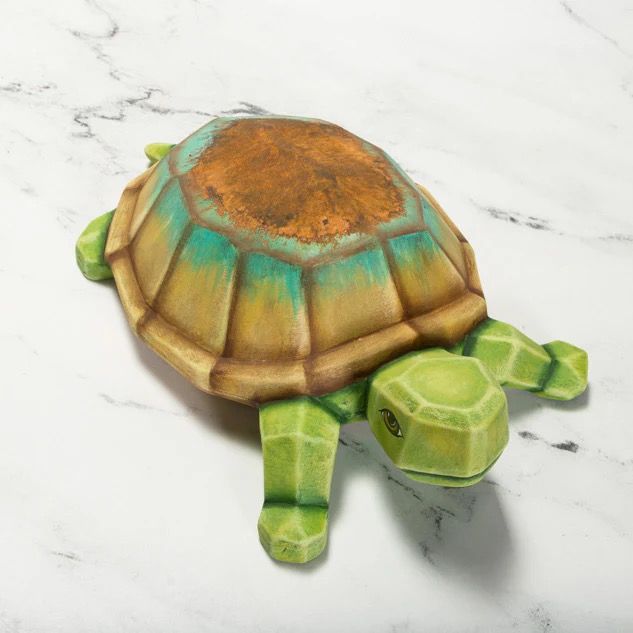 Faceted Turtle Pottery painted as a sample Claytopia Erie PA